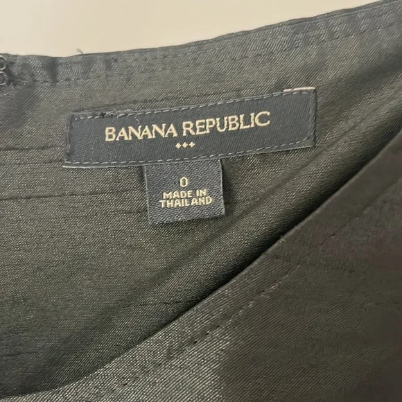 Banana Republic Size O Black Taffeta Dress - Picture 3 of 11